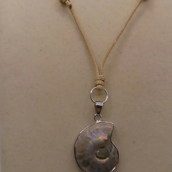 Aura Ammonite Pendant on Adjustable Rope - Picture 2 of 7